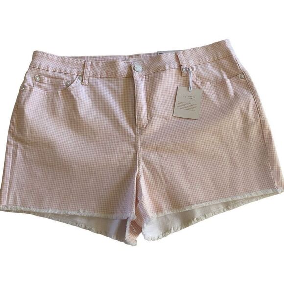 NEW Lauren Conrad Pink and White Check Shorts NWT Soft Girl - Picture 1 of 13
